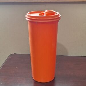 Vintage Orange Tupperware Canister With Pouring Spout